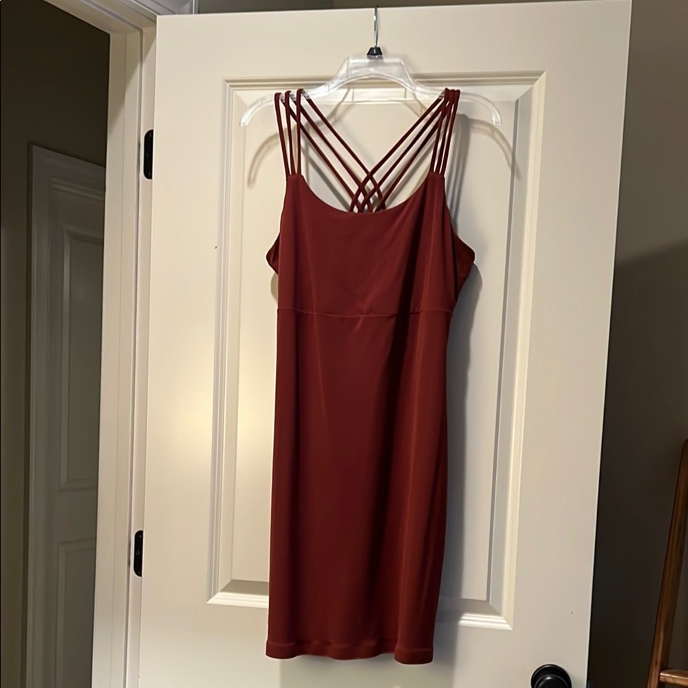 Athleta Redish Brown Strappy Sun Dress